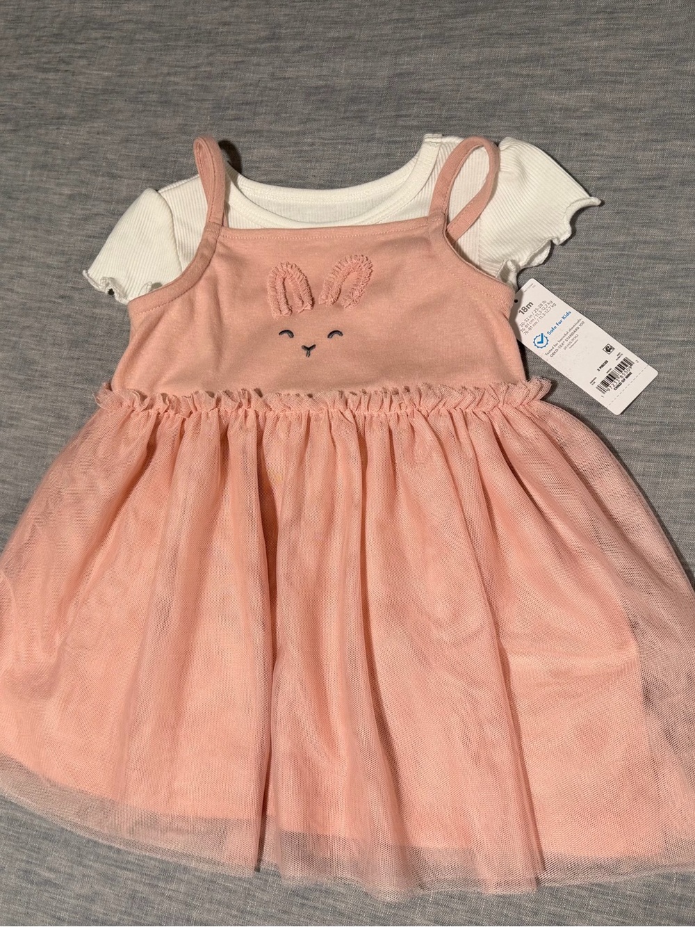 NWT Carter’s Child of Mine Pink Bunny Dress Size 18mths